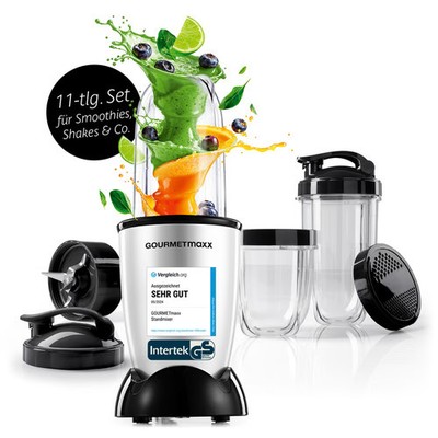 GOURMETmaxx Mr.Magic Mixer Standmixer Smoothie Maker 400W mit Zubehör Set 10tlg.