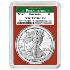 2026-P 1 1-oz Proof American Silver Eagle Congratulations Set PCGS PR70DCAM FS