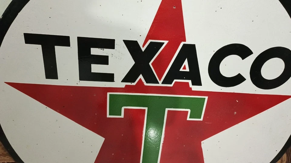 TEXACO Porcelain Enamel Metal Sign 30 Inches Double side WTH - Image 4 of 4