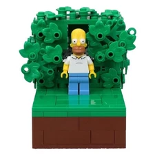 Homer Disappearing into Bush Meme – 227PCS Simpsons Building Block Set Funny Toy