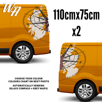 Für Mercedes Sprinter Wohnmobil Kompass Aufkleber Sticker Reisekarte Schottland
