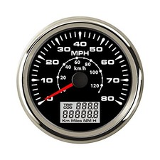 Marine Auto MPH GPS Speedometer Odometer 80MPH 0-80MPH Black Stainless Steel