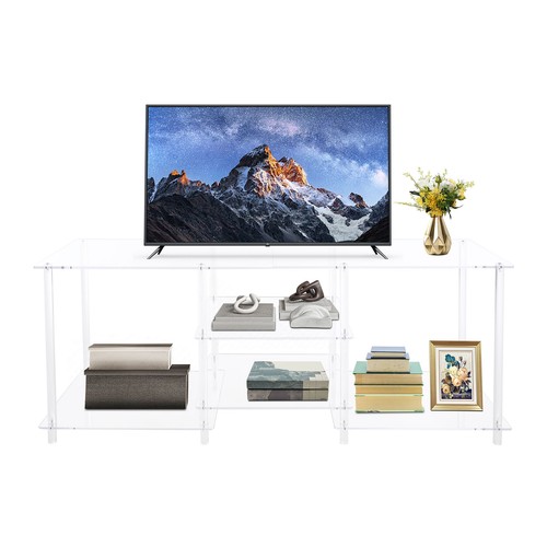 Tavolo consolle TV trasparente, supporto TV acrilico, tavolo console multimediale 55,1 * 15,7 * 22,4 pollici - Foto 8 di 15