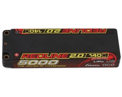 Gens Ace GEA50002S14D5 Redline 2.0 2S LiPo Battery 140C (7.4V/5000mAh) w/5mm Bul