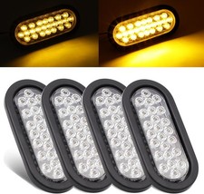 6 Inch Clear Lens Amber 24 LED Oval Tail Marker Claerance Lights Turn Parking Si