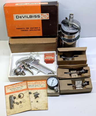 #ad DeVilbiss JGA 502 Spray Gun LOT with JGA 440 FX FF E Needle amp; Tip Sets amp; More $399.99