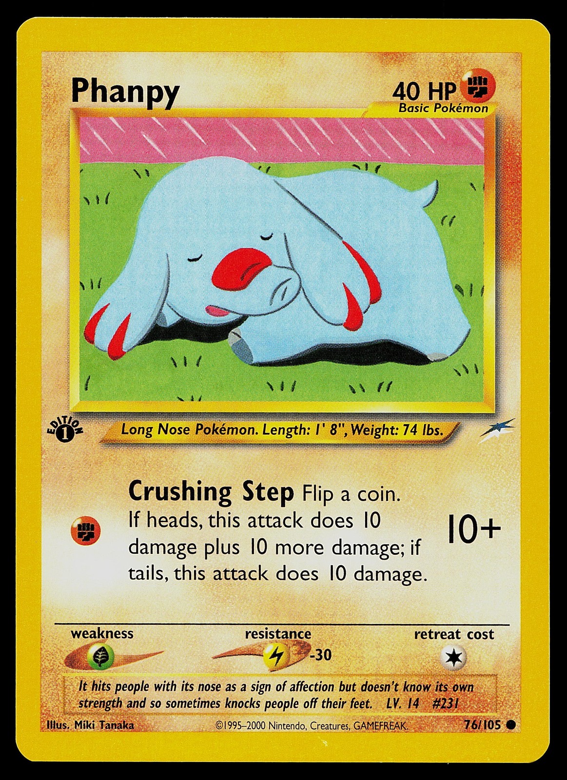Pokemon Card - Phanpy 1st Edition Neo Destiny 76/105 Common