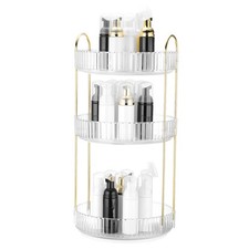 Rotating Makeup Organizer Skincare Organizer Countertop 3-Tier Clear