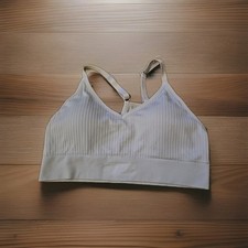 Gray Victoria's Secret PINK Active V Neck Sports Bra Size Large