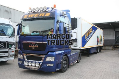 LKW Foto MAN TGX Kühlsattelauflieger Deutschland blau EWERS TRANSPORTE #b6fc