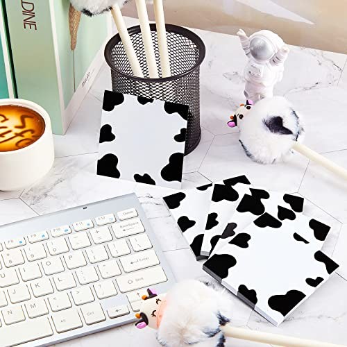 6 Packs Cute Cow Print Notes 3.2 x 3.2 Inches Post Sticky Notes Self Sticky - Picture 6 of 7