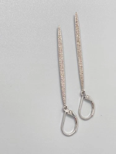 Gold-Diamond Earrings 132 Diamonds .528 Carat T.W. 14K White Gold 3g (MI1062795)