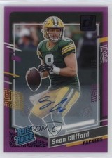 2023 Panini Clearly Donruss Purple Auto 4/175 Sean Clifford #82 Auto 0f5t