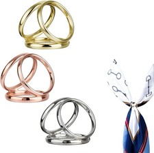Three Rings Scarf Ring, 3 Pcs Scarf Rings for Women, Elegant Silk Scarf Holder 
