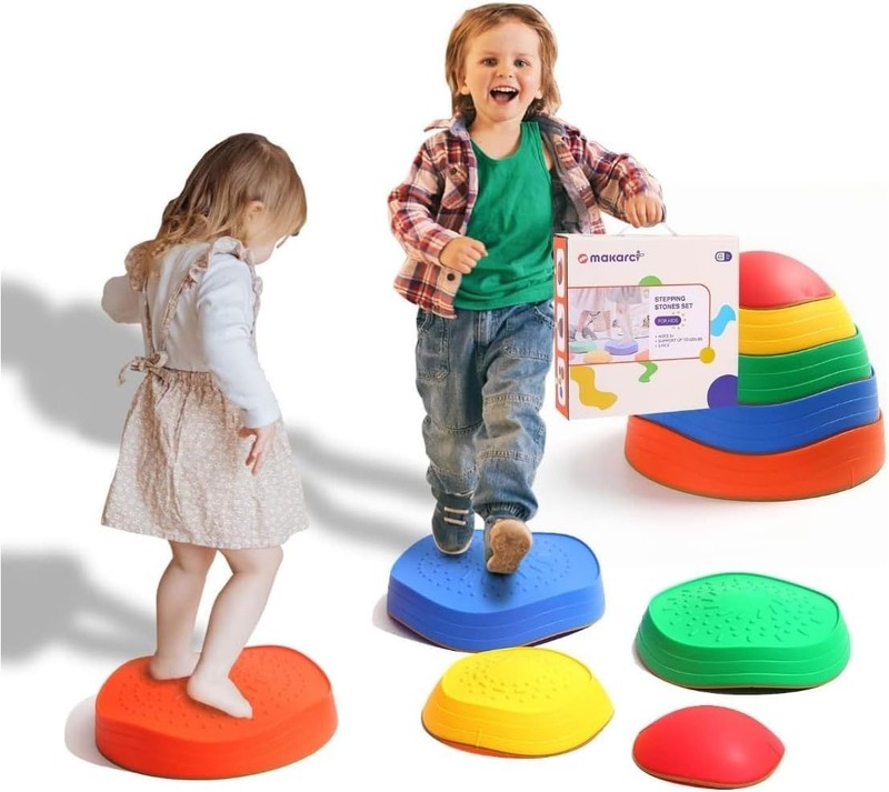 makarci Stepping Stones for Kids, 5pcs Non-Slip Plastic Balance stones New