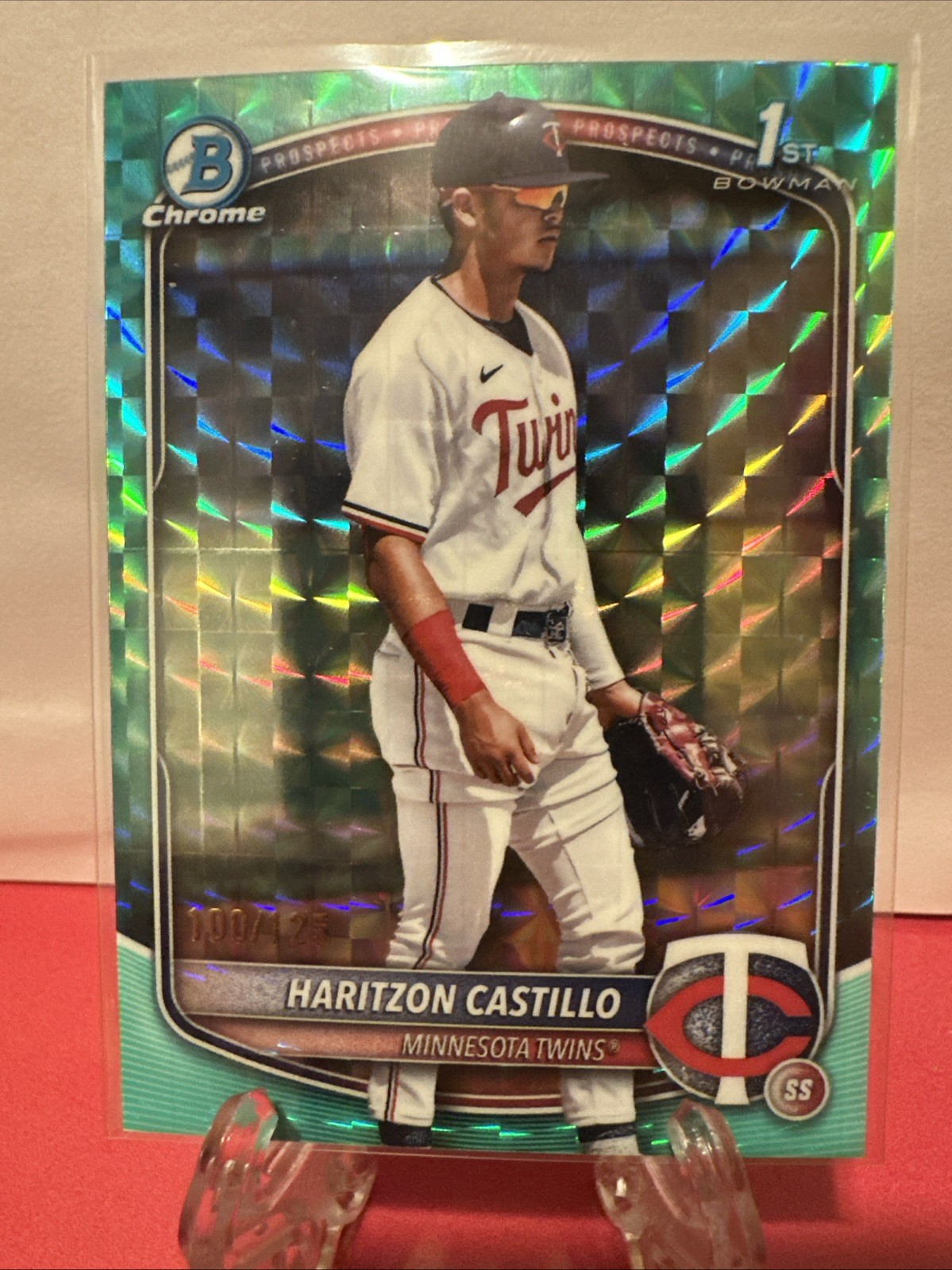 2025 Bowman Chrome Haritzon Castillo 1st Aqua Geometric Refractor # 100/125 Twin
