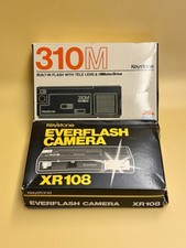 Lot of 2 110 Cameras Keystone Everflash XR108 & 310M Vintage Film Cameras w Box