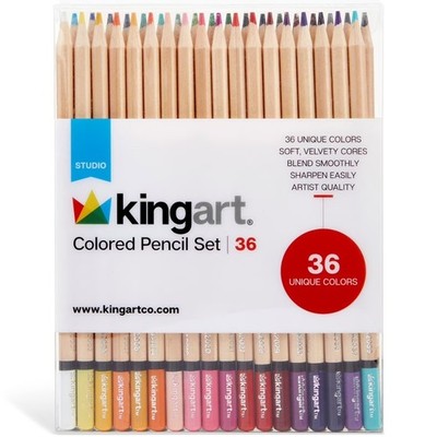 Soft Core Colored Pencils Set of 36 Vibrant Colors for Drawing and Adult