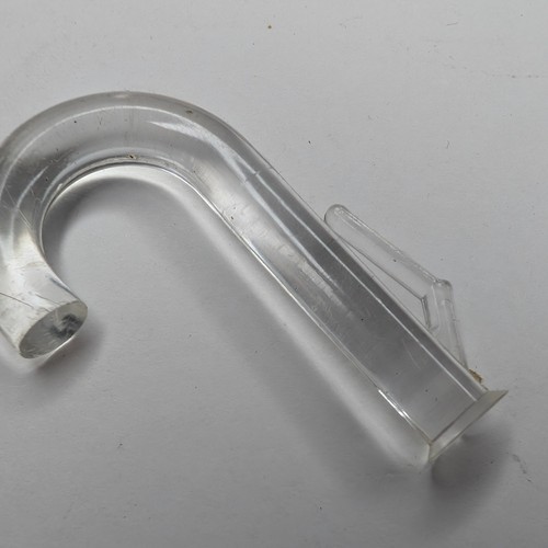 Vtg Clear Acrylic Plastic Pen Light Cone Cane J Hook Pocket Clip Part