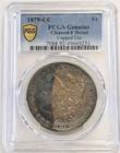 1879-CC-Morgan Sil. Dollar-"PCGS Genuine Cleaned F Detail-capped Die 🔑date Z359