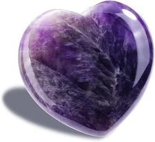60mm Amethyst Heart Crystal Large Polished Healing Stone Gift for Women Me