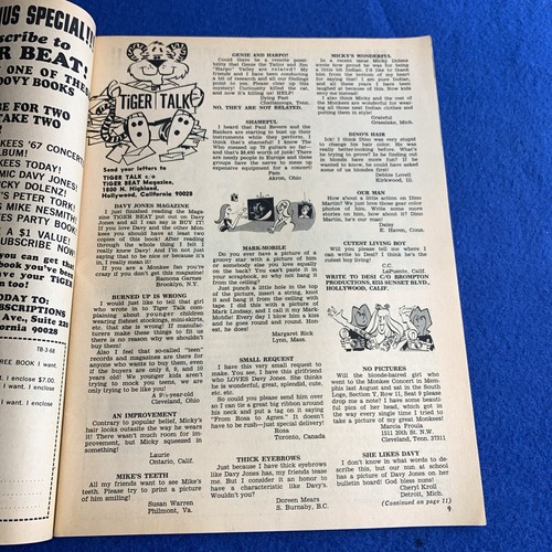 TIGER BEAT MAGAZINE March 1968 - DAVY JONES Cover ~ Heartthrobs Stars Monkeys - Picture 4 of 22
