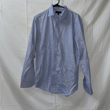 Banana Republic Shirt Mens Medium Blue Non Iron striped Long Sleeve Button Up