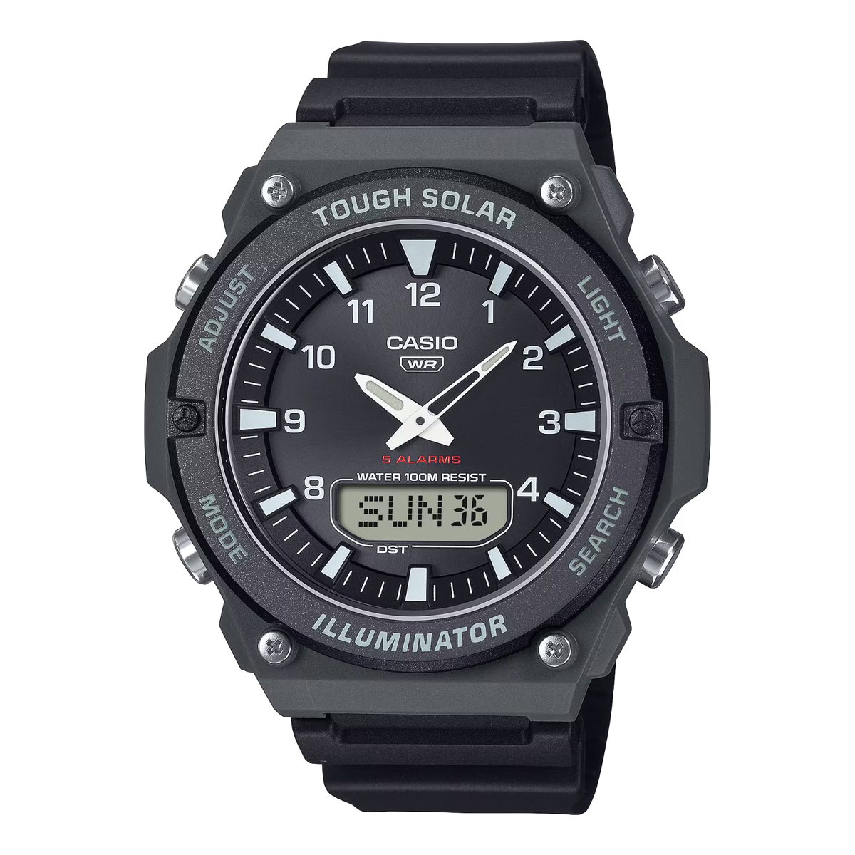 Digital Analog Analog Watch With Alarm Casio AQS820W-1AV, Digital