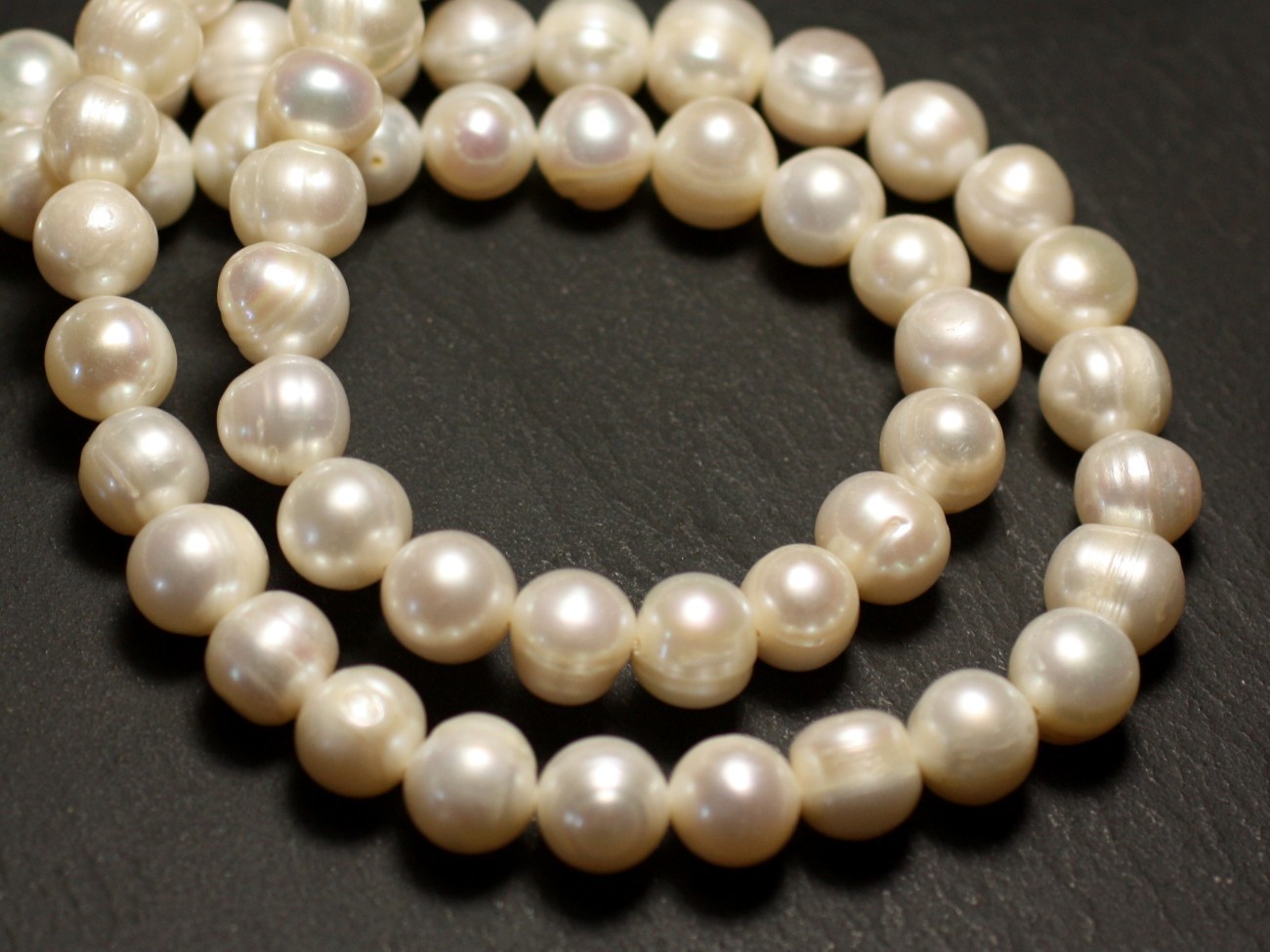 Perles naturelles d'eau douce haut de gamme en fil de 34cm pour bijoux d'exception