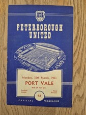 1963/64 Peterborough V Port Vale Division 3 Football Programme Good Condition