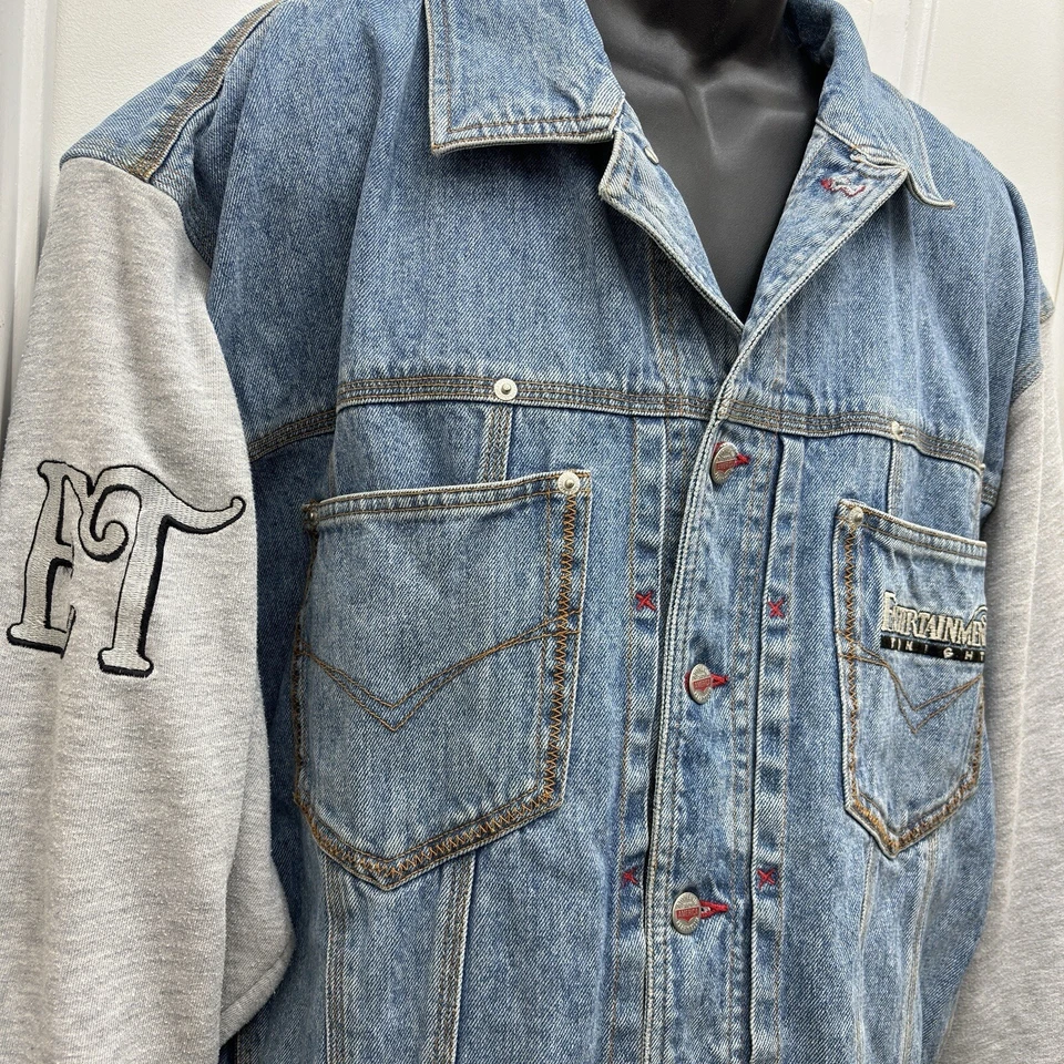 Perry Ellis America Entertainment Tonight Show Crew Logo Denim Jacket XL - RARE - Image 2 of 4
