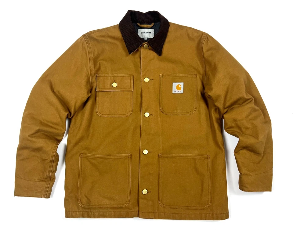 Men's CARHARTT Michigan Beige Cotton/Wool Lined Jacket Casual Size M/L - Image 2 of 4