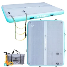 Solstice Original Inflatable LUXE Dock Platform 10'x8' Floating Raft (Open Box)