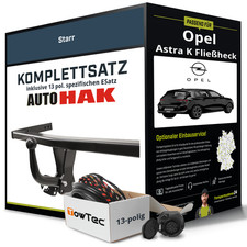 Für OPEL Astra K Fließheck Typ B16 Anhängerkupplung starr +eSatz 13pol 15- AHK