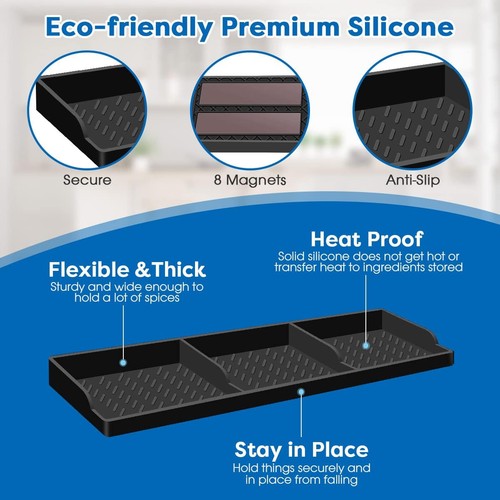 Tapa de estufa Hydream para estante de silicona, estante magnético de 30 pulgadas sobre el negro - Imagen 5 de 6