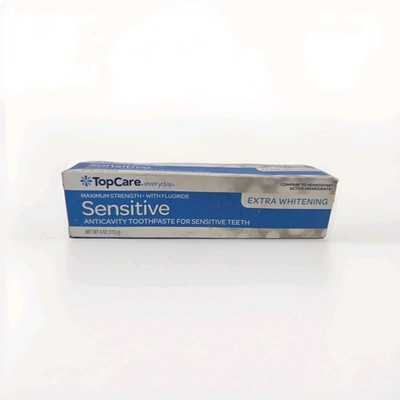 TopCare Sensitive Extra Whitening Anticavity Toothpaste For Sensitive Teeth 4 Oz