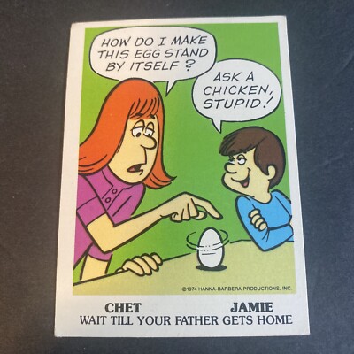 1974 Wonder Bread Hanna-Barbera Wait Till Your Father Gets Home Card #24.