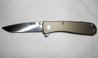 SOG Twitch II Satin Assisted Opening Folding Pocket Knife Drop Point Aluminum 2