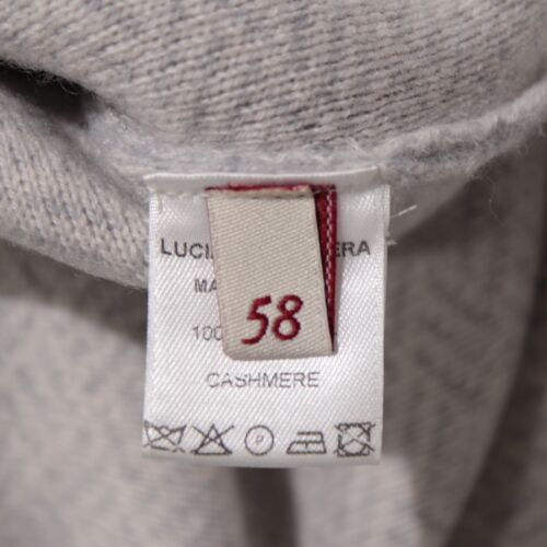 Cárdigan Suéter Chaqueta Luciano Barbera Nuevo con Etiquetas Talla 58 EE. UU. 3XL Gris/Crema Cachemira - Imagen 8 de 9