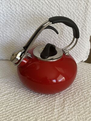 Chantal Classic Loop Enamel-on-Steel 1.8 Quart Teakettle, Chili Red READ
