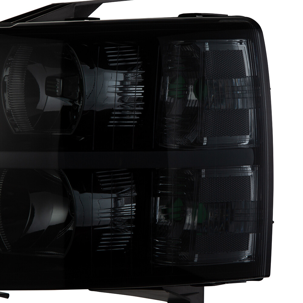 LED DRL Strip Smoke Lens Headlight Assembly 1Pair Fit For 0714 Chevy Silverado eBay