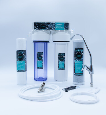 2 Stufen Filteranlage Wasserfilter Untertisch Ersatzfilter Wasserhahn Set Küche