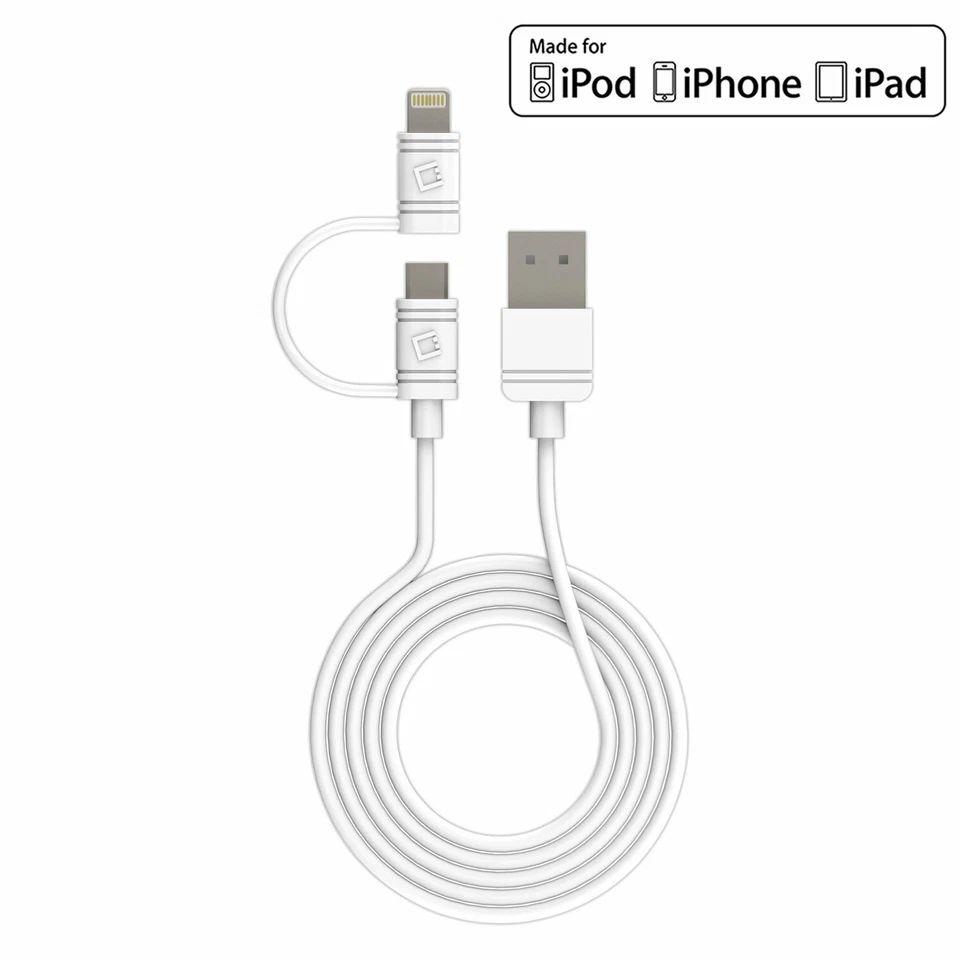 Micro USB & Lightning USB Data Charging Cable for Apple MFi Certified - Image 2 of 4