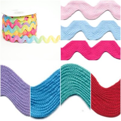 1 Metre 1-4cm Ric Rac Craft Ribbons Rainbow Jumbo Sewing Home Decor ...