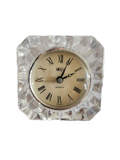 Mikasa Westminster Square Mantel Quartz Clock Lead Crystal Austria T8101/715