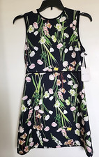 NWT Victoria Beckham For Target Black Flora Print Sleeveless Dress M