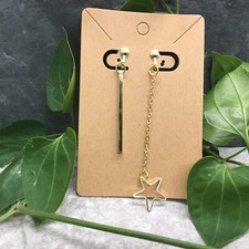 2  Earring Set Clip-On Gold-tone Boho Retro Dangle Colorful New Free Ship 4763