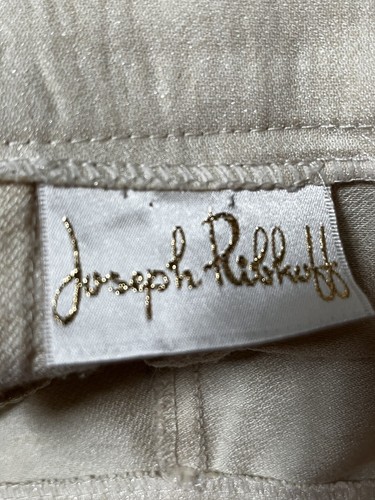 Joseph Ribkoff 3 Pc Set Ivory Gold Pants Sleeveless Top Beads Sequin Jacket Sz 8 - Picture 5 of 13