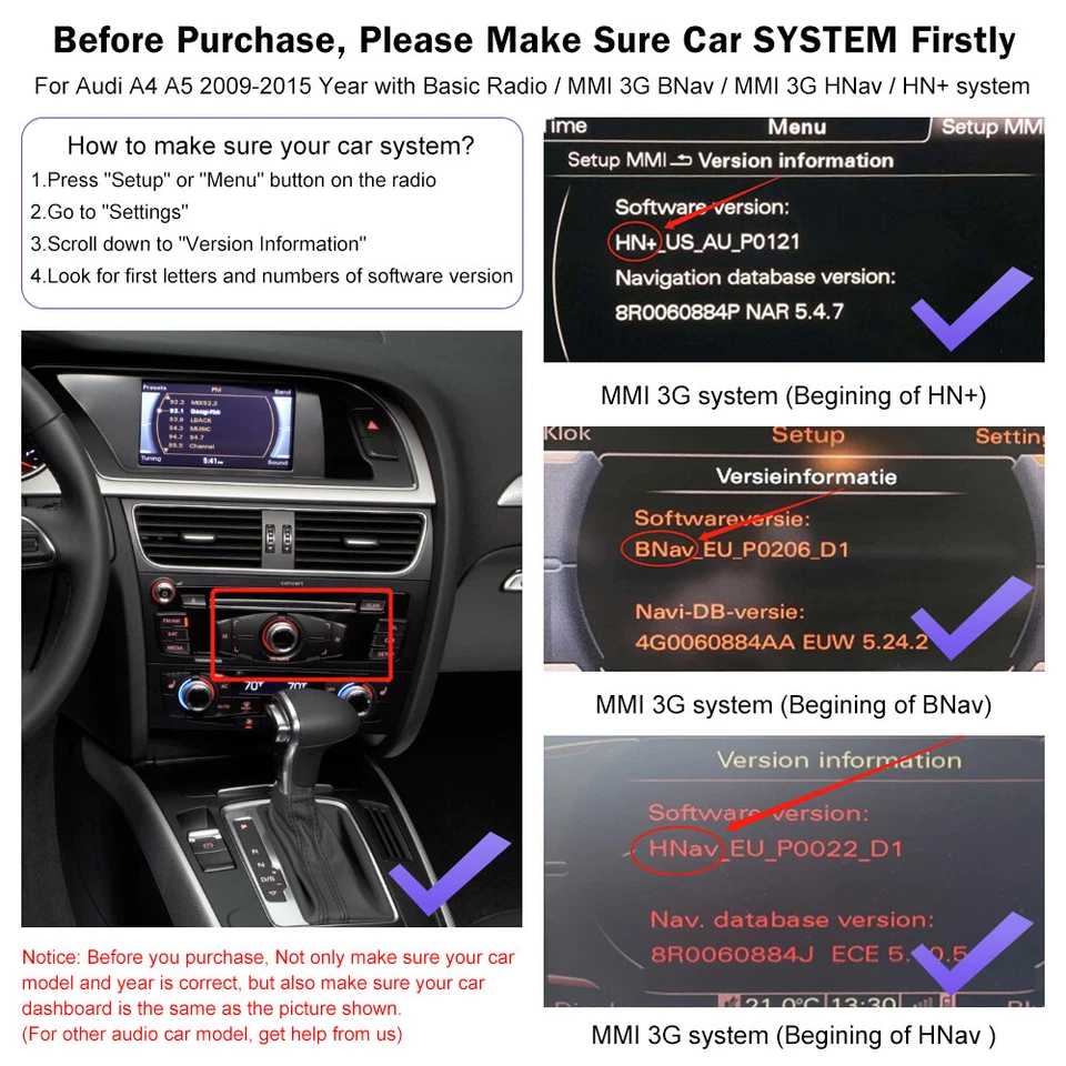 For Audi A3 A4 A5 A6 A7 A8 Q3 Q5 Wireless CarPlay Android Auto Retrofit Decoder - Image 4 of 4