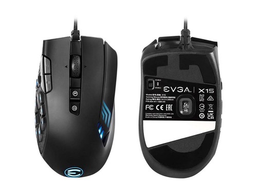 EVGA X15 MMO Gaming Mouse, 8k, Wired, Black, Customizable, 16,000 DPI, 5 Profile - Picture 5 of 12